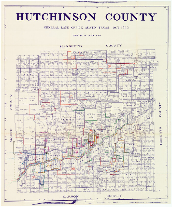76586, Hutchinson County Working Sketch Graphic Index - sheet 1, General Map Collection