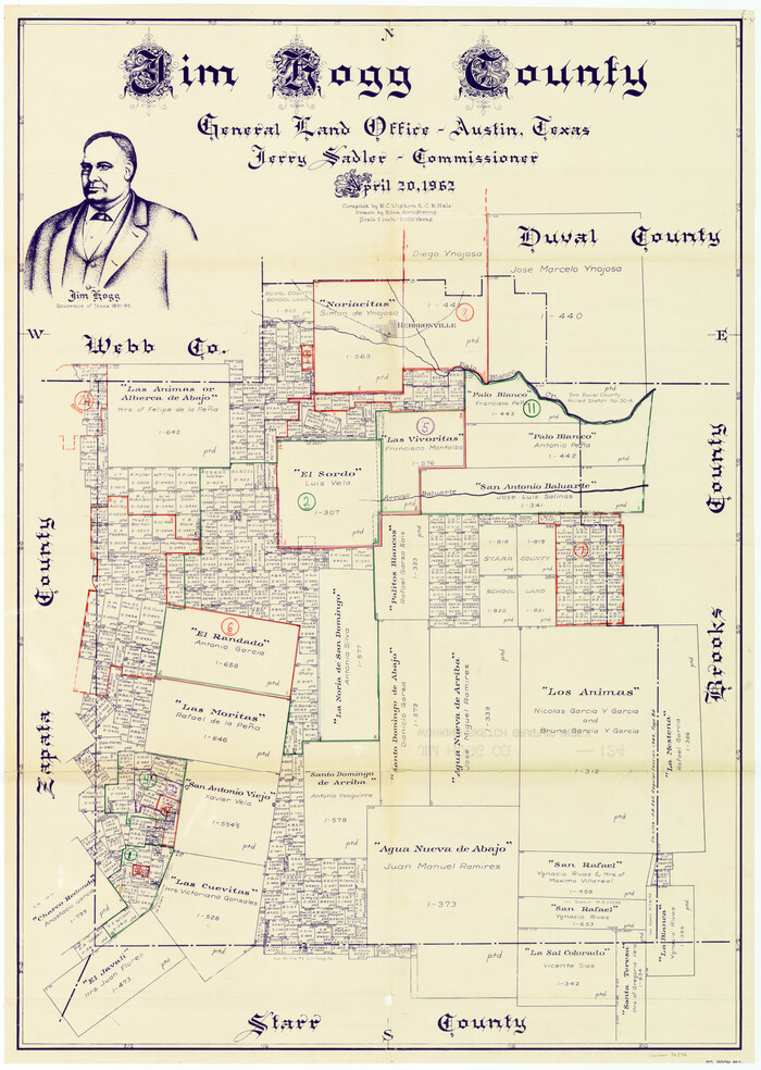 76596, Jim Hogg County Working Sketch Graphic Index, General Map Collection