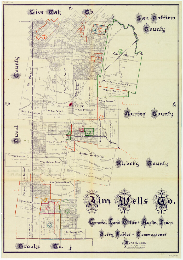76597, Jim Wells County Working Sketch Graphic Index, General Map Collection