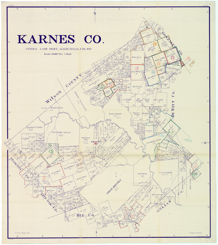 76600, Karnes County Working Sketch Graphic Index, General Map Collection