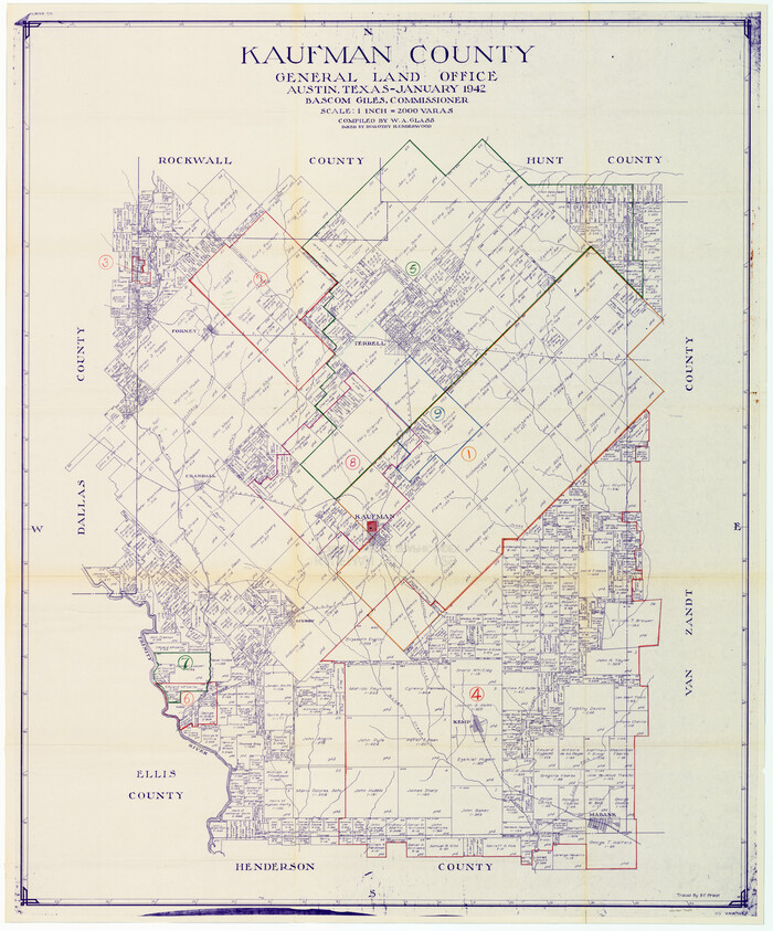 76601, Kaufman County Working Sketch Graphic Index, General Map Collection