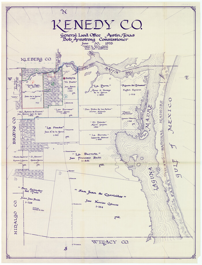 76603, Kenedy County Working Sketch Graphic Index, General Map Collection