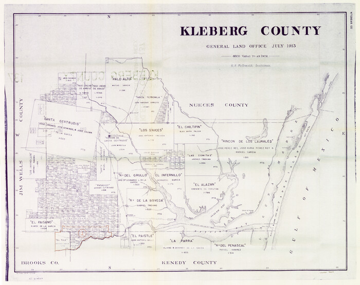 76610, Kleberg County Working Sketch Graphic Index, General Map Collection