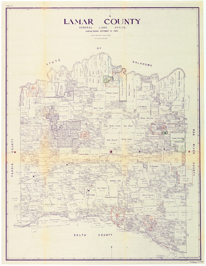 76612, Lamar County Working Sketch Graphic Index, General Map Collection