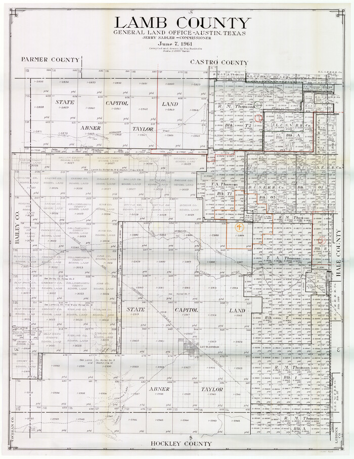 76613, Lamb County Working Sketch Graphic Index, General Map Collection