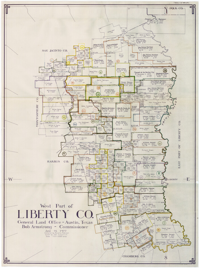 76619, Liberty County Working Sketch Graphic Index - west part, General Map Collection