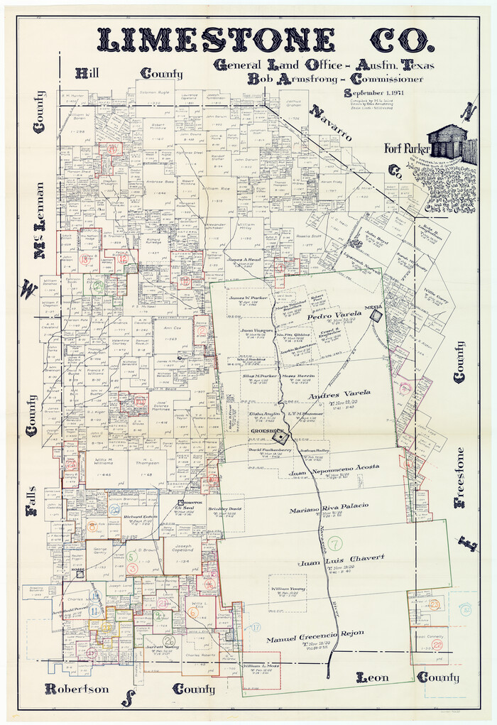 76621, Limestone County Working Sketch Graphic Index, General Map Collection