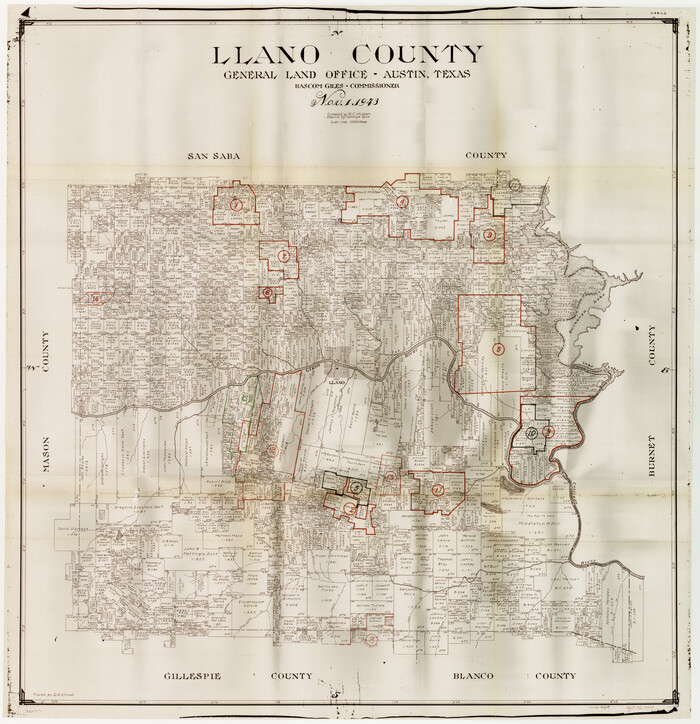 76624, Llano County Working Sketch Graphic Index, General Map Collection