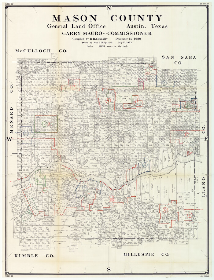 76632, Mason County Working Sketch Graphic Index, General Map Collection