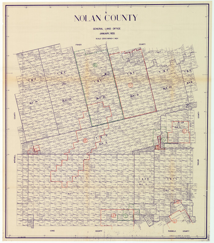76654, Nolan County Working Sketch Graphic Index, General Map Collection