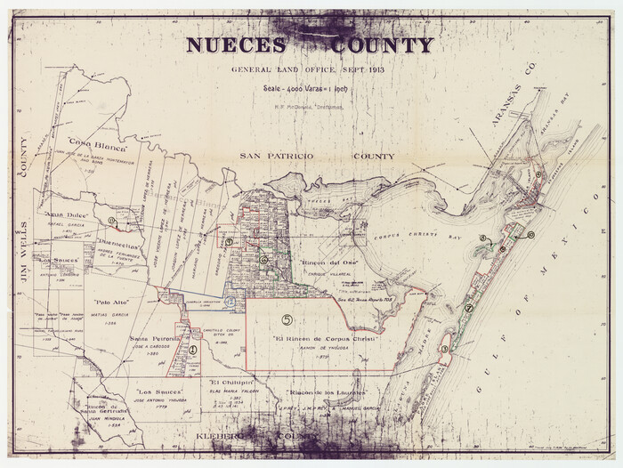 76655, Nueces County Working Sketch Graphic Index, General Map Collection