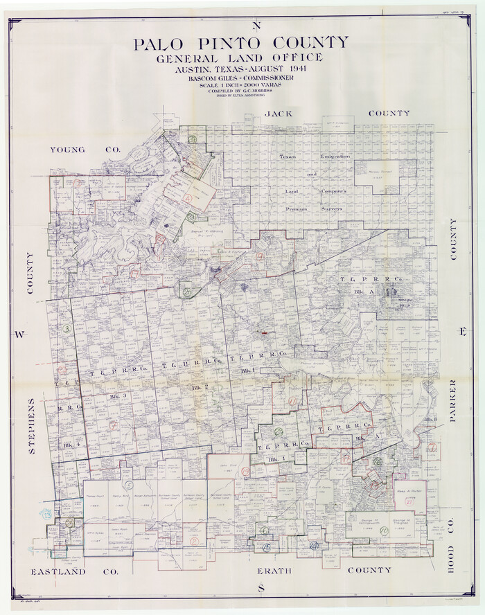 76659, Palo Pinto County Working Sketch Graphic Index, General Map Collection
