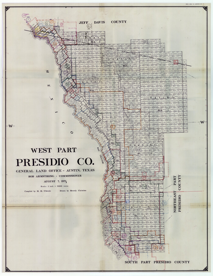 76672, Presidio County Working Sketch Graphic Index, West Part, Sheet 1 (Sketches 1 to 74), General Map Collection
