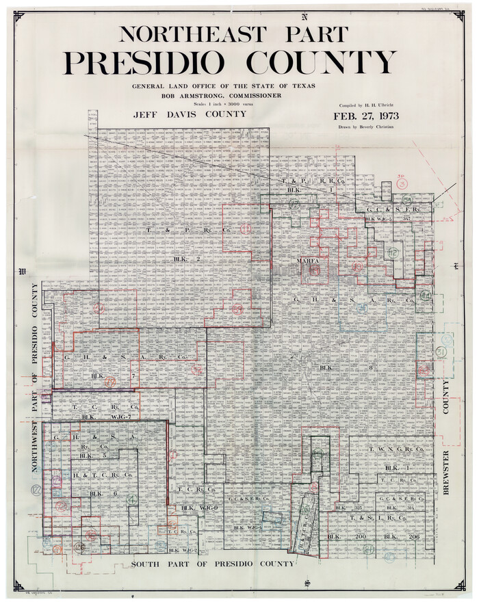 76674, Presidio County Working Sketch Graphic Index, Northeast Part, General Map Collection
