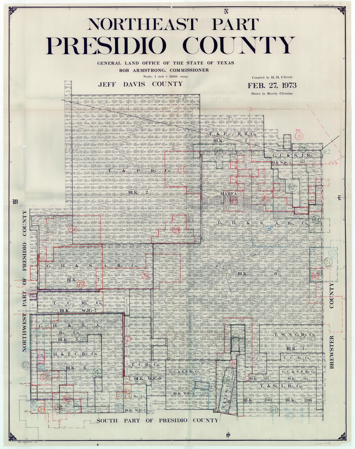 76674, Presidio County Working Sketch Graphic Index, Northeast Part, General Map Collection