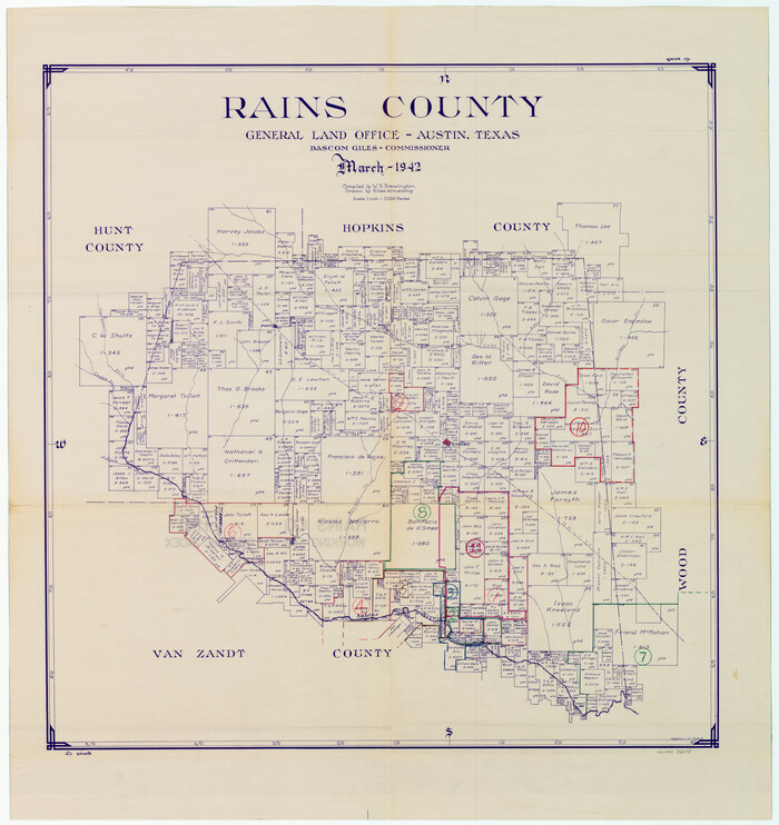 76675, Rains County Working Sketch Graphic Index, General Map Collection