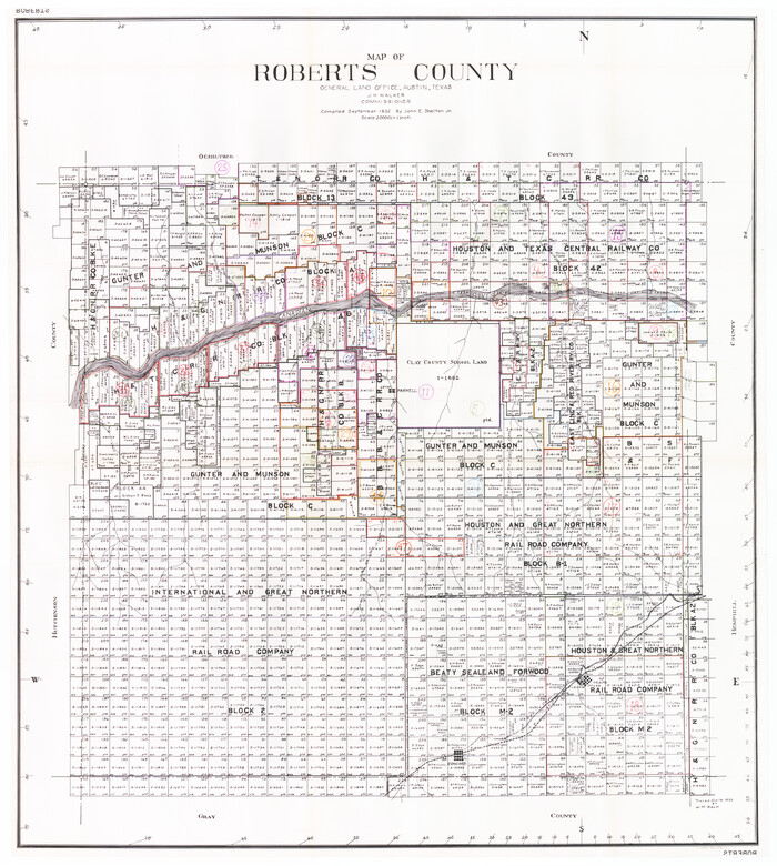 76684, Roberts County Working Sketch Graphic Index, General Map Collection