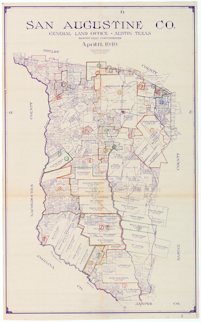 76690, San Augustine County Working Sketch Graphic Index, General Map Collection