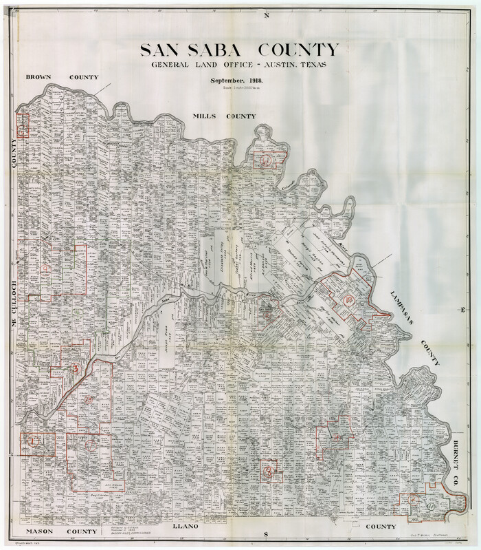 76693, San Saba County Working Sketch Graphic Index, General Map Collection