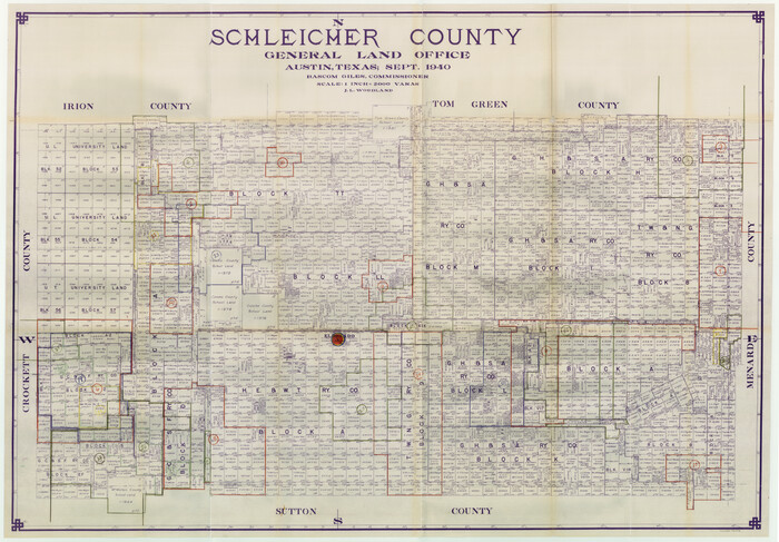 76694, Schleicher County Working Sketch Graphic Index, General Map Collection