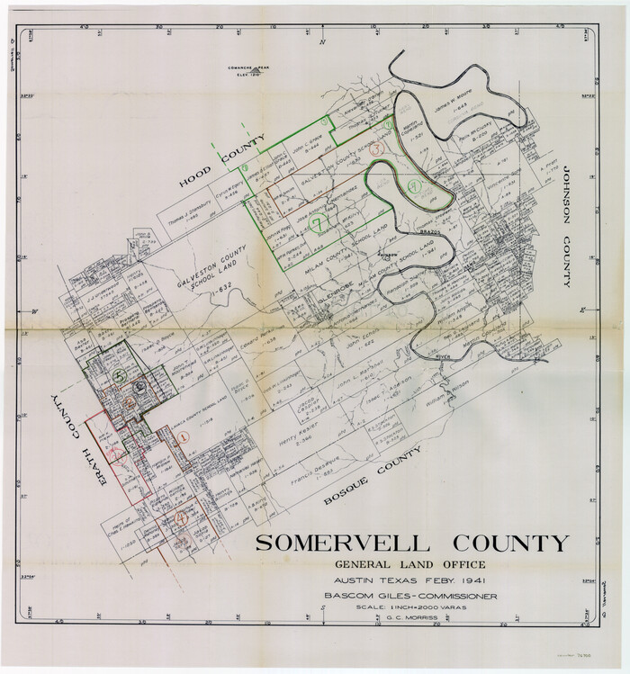 76700, Somervell County Working Sketch Graphic Index, General Map Collection