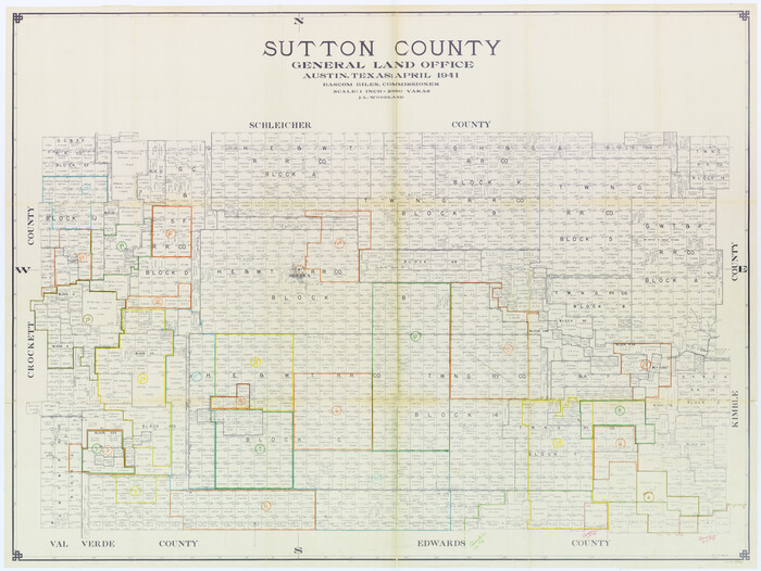 76705, Sutton County Working Sketch Graphic Index, Sheet 1 (Sketches 1 to 24), General Map Collection