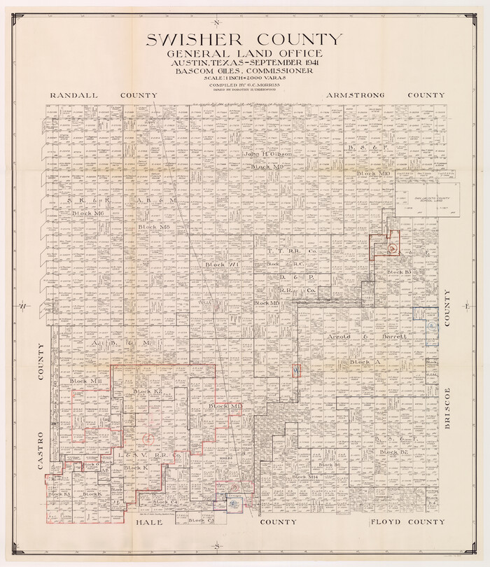 76707, Swisher County Working Sketch Graphic Index, General Map Collection