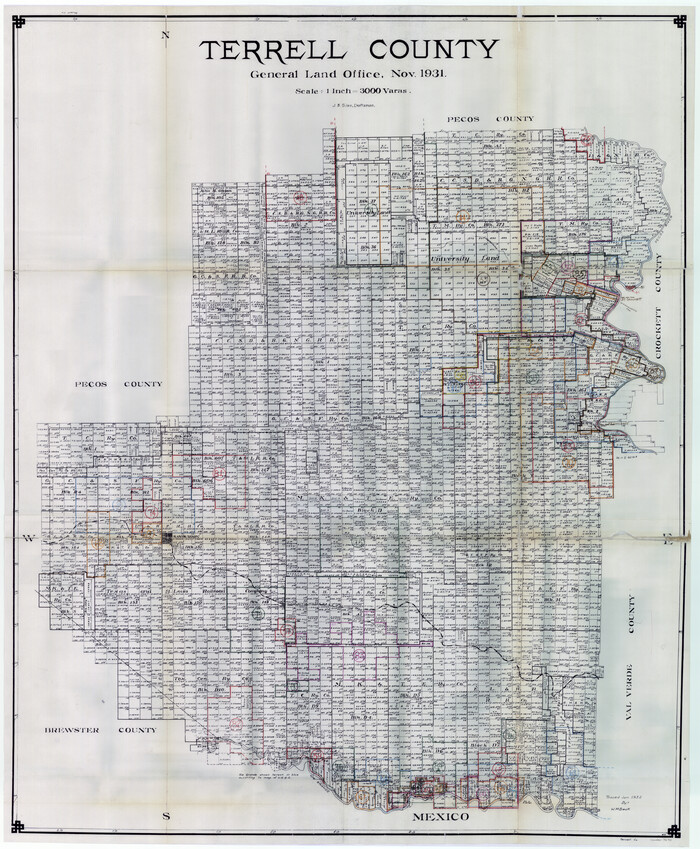 76711, Terrell County Working Sketch Graphic index - sheet B, General Map Collection