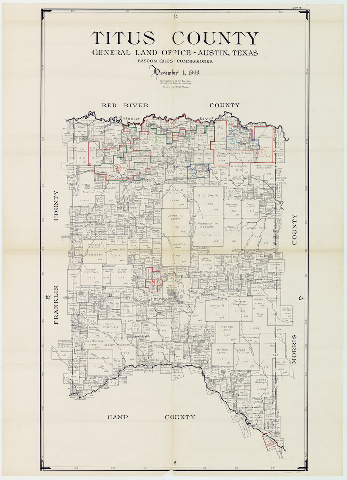 76714, Titus County Working Sketch Graphic Index, General Map Collection