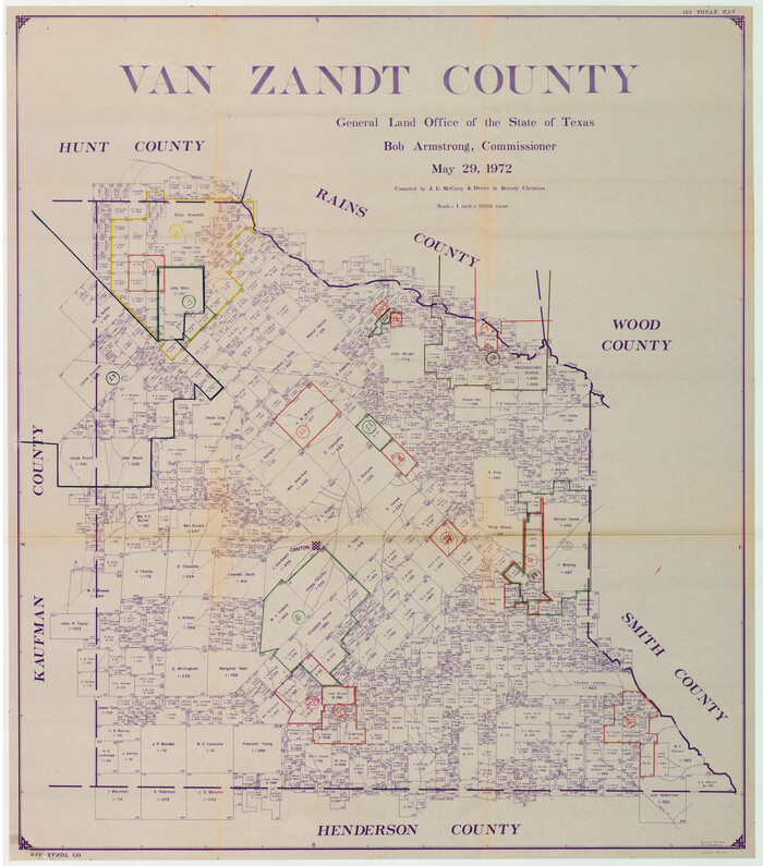 76727, Van Zandt County Working Sketch Graphic Index, General Map Collection