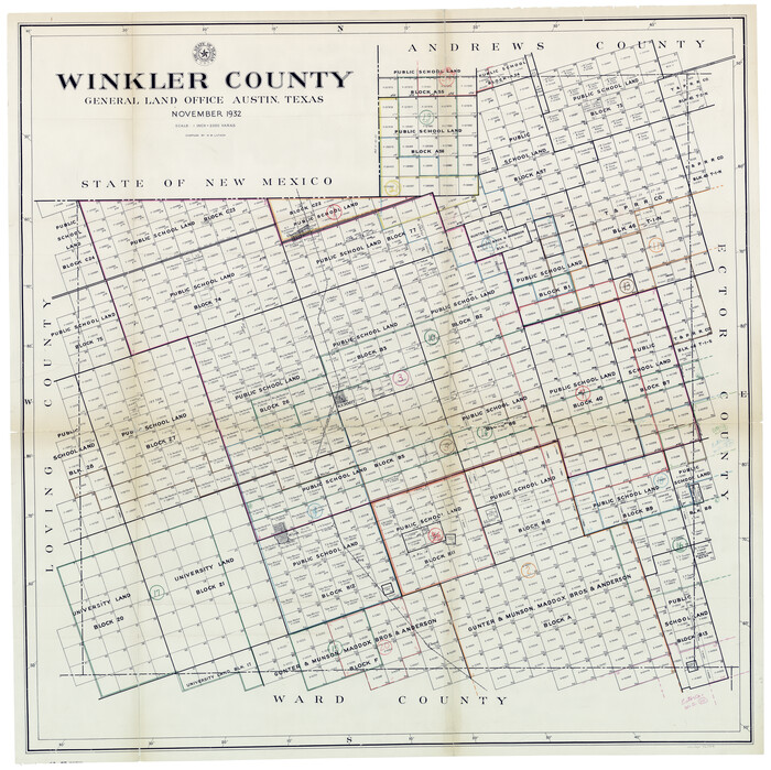 76744, Winkler County Working Sketch Graphic Index, General Map Collection