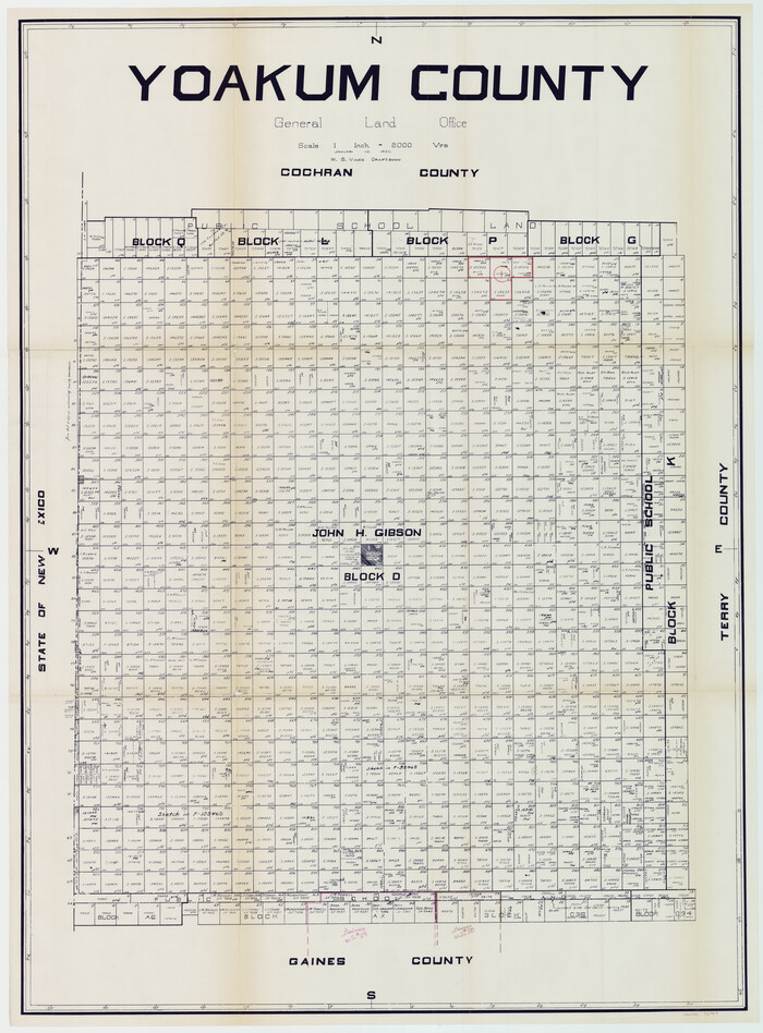 76747, Yoakum County Working Sketch Graphic Index, General Map Collection