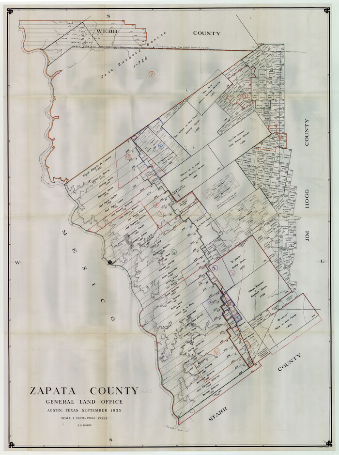 76749, Zapata County Working Sketch Graphic Index, Sheet 1 (Sketches 1 to 18), General Map Collection
