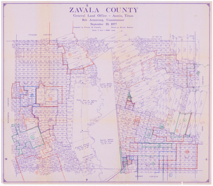 76751, Zavala County Working Sketch Graphic Index, General Map Collection