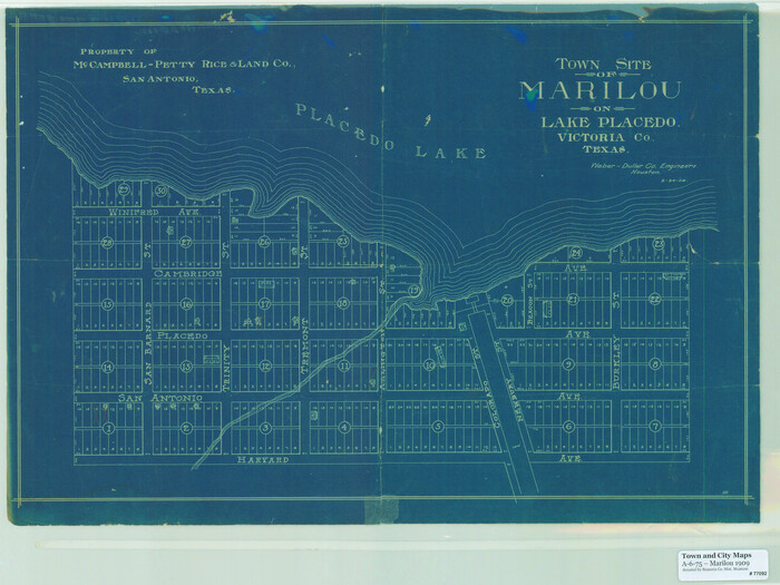 77092, Town Site of Marilou on Lake Placedo, Victoria County, Texas, General Map Collection