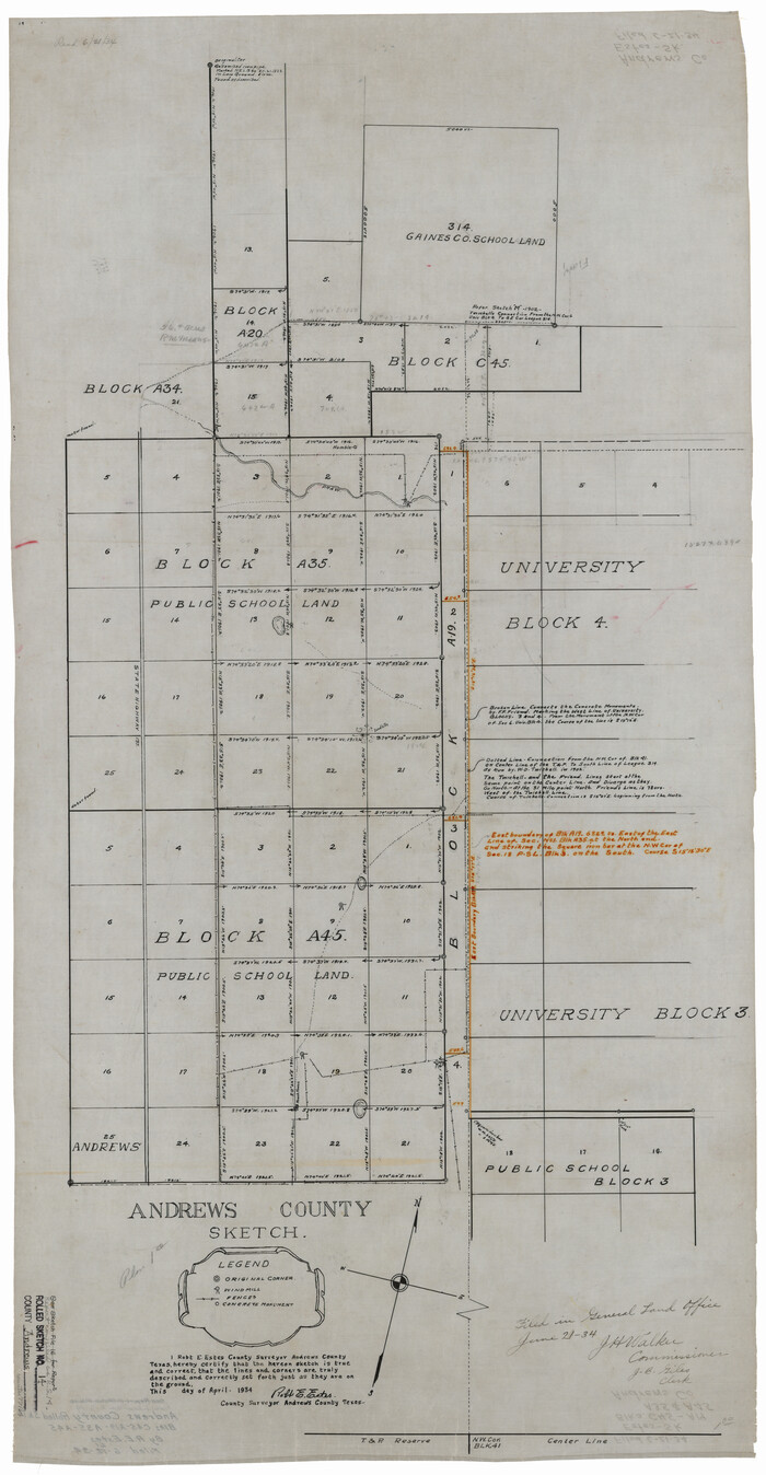 77164, Andrews County Rolled Sketch 14, General Map Collection