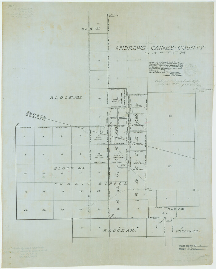 77166, Andrews County Rolled Sketch 15, General Map Collection