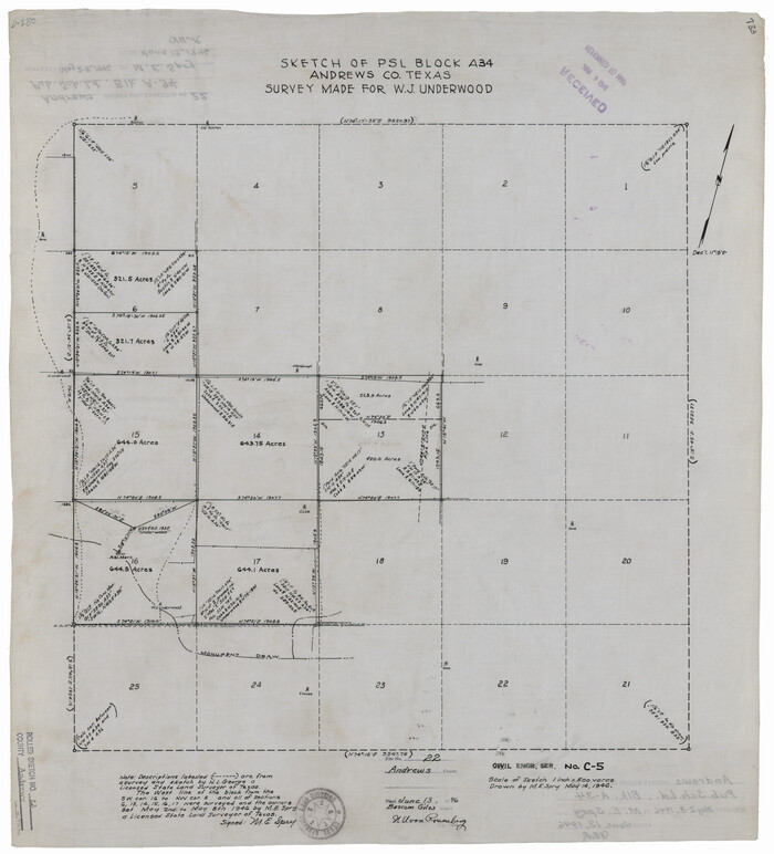 77170, Andrews County Rolled Sketch 22, General Map Collection
