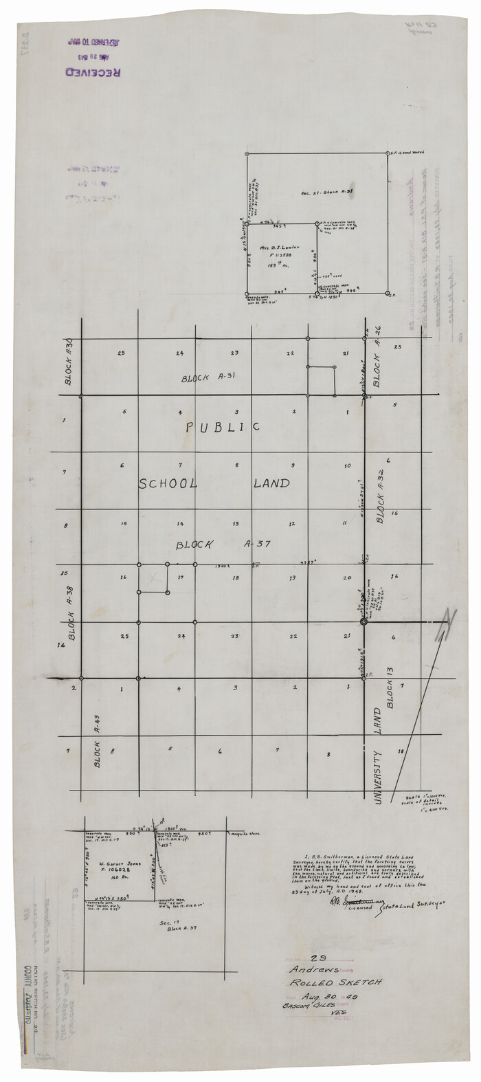 77173, Andrews County Rolled Sketch 29, General Map Collection