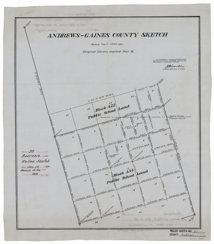 77174, Andrews County Rolled Sketch 30, General Map Collection