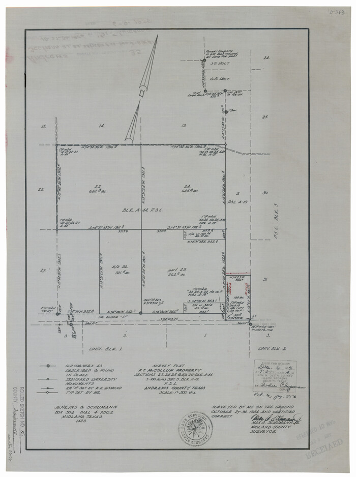 77177, Andrews County Rolled Sketch 35, General Map Collection