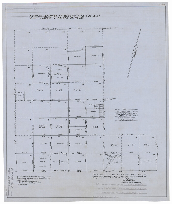 77178, Andrews County Rolled Sketch 36, General Map Collection