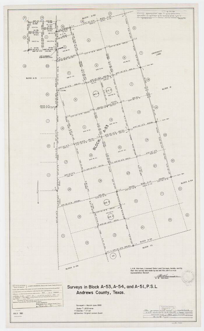 77180, Andrews County Rolled Sketch 40, General Map Collection