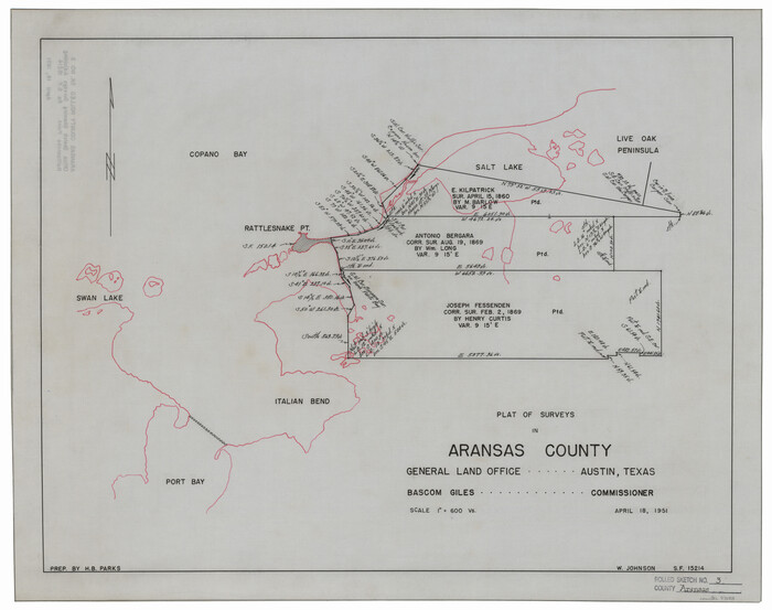 77188, Aransas County Rolled Sketch 3, General Map Collection