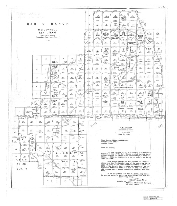 7724, Jeff Davis County Rolled Sketch 20, General Map Collection
