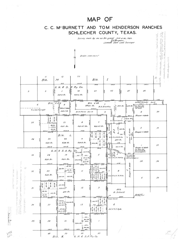 7749, Schleicher County Rolled Sketch 6, General Map Collection