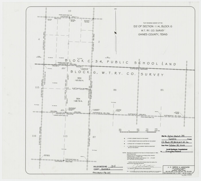 77533, Gaines County Rolled Sketch 34, General Map Collection