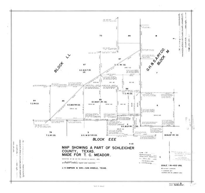 7758, Schleicher County Rolled Sketch 16, General Map Collection