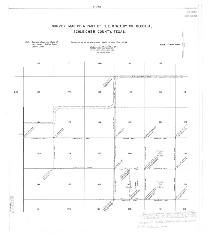 7761, Schleicher County Rolled Sketch 19, General Map Collection