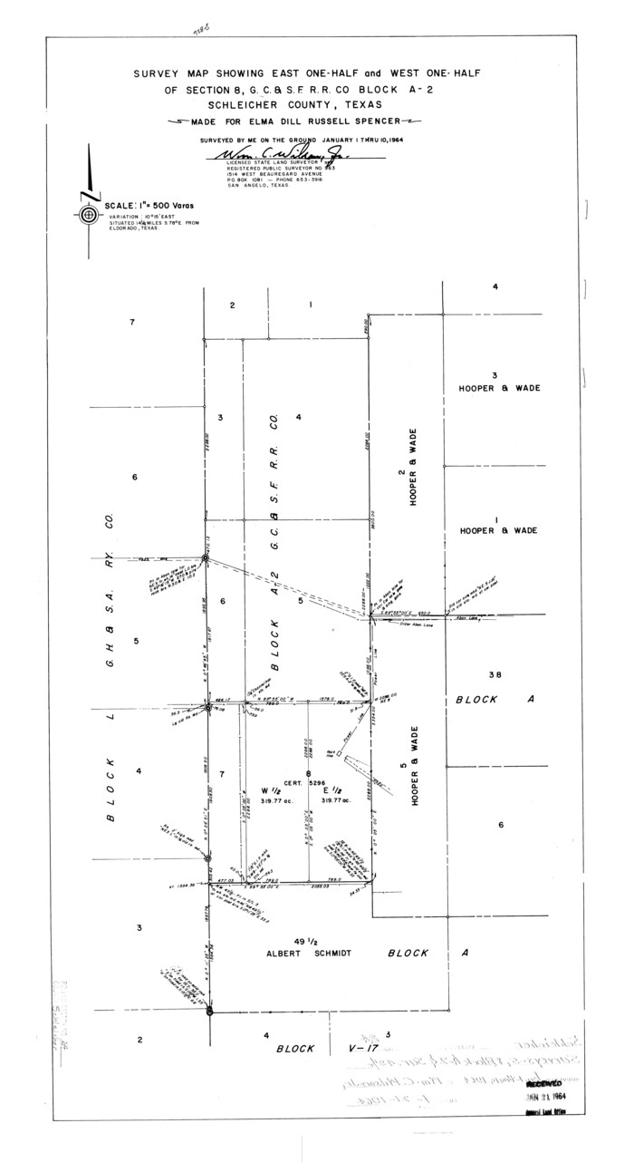 7763, Schleicher County Rolled Sketch 24, General Map Collection